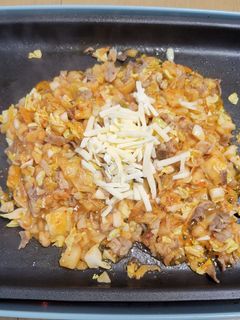 豚キムチチーズもちもんじゃ-レシピのメイン写真