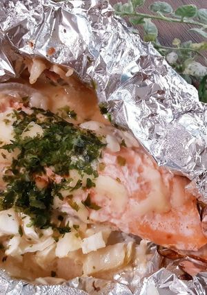 新玉ねぎと春キャベツのチーズホイル焼き-レシピのメイン写真