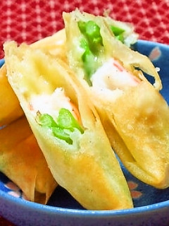 簡単❢エビとアスパラのサラダ春巻き-レシピのメイン写真