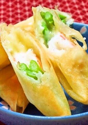 簡単❢エビとアスパラのサラダ春巻き-レシピのメイン写真