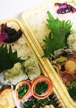 【夫婦弁当④】ホタテのバター醤油と冷食-レシピのメイン写真