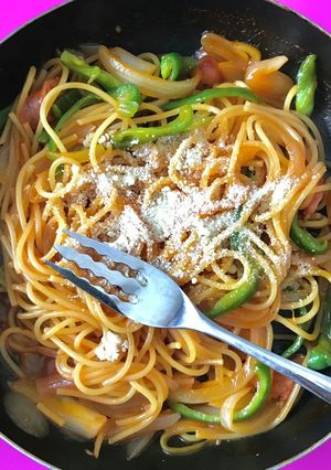 1人ご飯〜お鍋ひとつでナポリタン-レシピのメイン写真