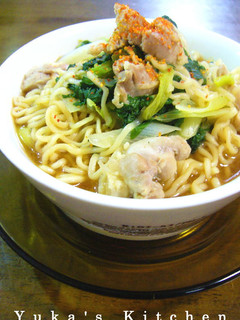 鶏肉と春菊の柚子胡椒みそラーメン-レシピのメイン写真