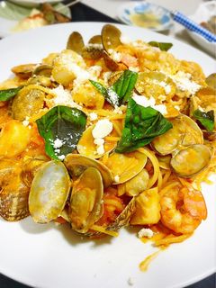 魚介のトマトクリームパスタ-レシピのメイン写真
