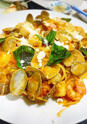 魚介のトマトクリームパスタ-レシピのメイン写真