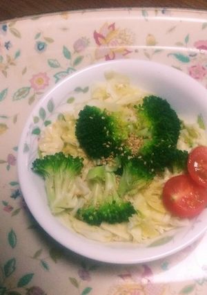 レンジで簡単に！キャベツの温野菜サラダ-レシピのメイン写真