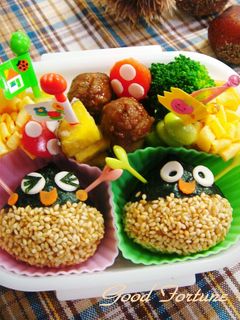 キャラ弁☆秋の栗ちゃんおにぎり弁当♪-レシピのメイン写真