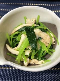 材料3つ!みつばと蒸し鶏のポン酢和え-レシピのメイン写真