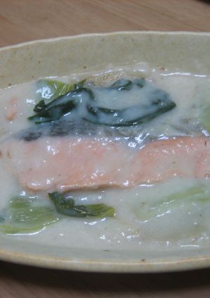 鮭とチンゲン菜のとろ～りクリーム煮-レシピのメイン写真