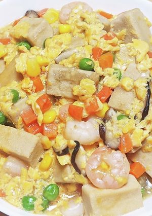 ポンのベジと海老と高野豆腐の卵とじ-レシピのメイン写真