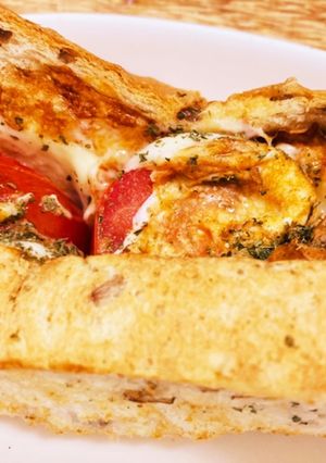 焦がしチーズのツナトマトサンド♪-レシピのメイン写真