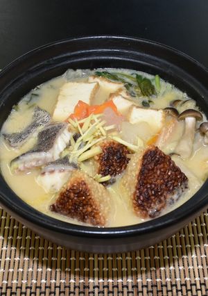 マハタと玄米にぎりの酒かす大人鍋-レシピのメイン写真