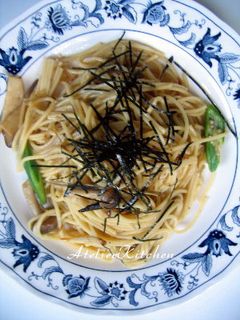 ゴボウとキノコの和風パスタ-レシピのメイン写真