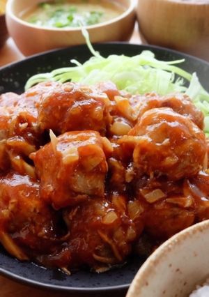 簡単♪ごぼう入り肉団子の甘酢あん-レシピのメイン写真