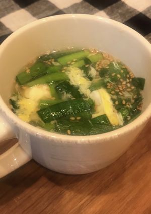 ふんわり玉子とニラお豆腐の酸辣湯風スープ-レシピのメイン写真
