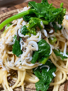 菜の花のおひたしとしらすのパスタ-レシピのメイン写真
