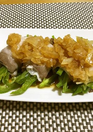 ピーマンの豚肉巻き玉ねぎダレ-レシピのメイン写真