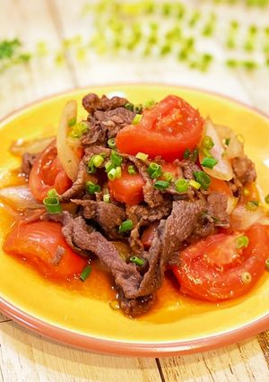 【10分で】甘辛牛肉とトマトのさっと炒め-レシピのメイン写真