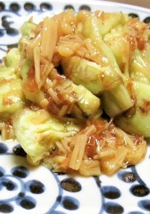 茄子がたくさん食べられる、なめたけ和え-レシピのメイン写真