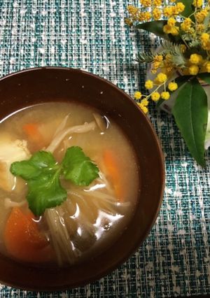 具沢山の厚揚げのお味噌汁-レシピのメイン写真