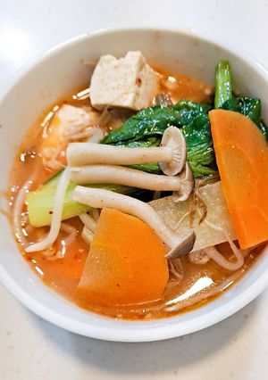 冷蔵庫一掃♪ピリ辛！チゲ風お味噌汁-レシピのメイン写真