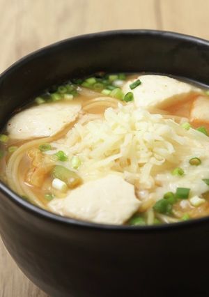 豆腐とキムチのチーズスープヌードル-レシピのメイン写真