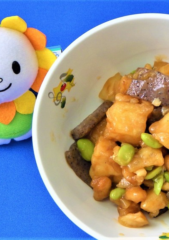 白身魚と大豆の甘辛あえ★尾張旭市学校給食-レシピのメイン写真