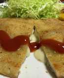 豚ロース薄切り肉でチーズカツレツ