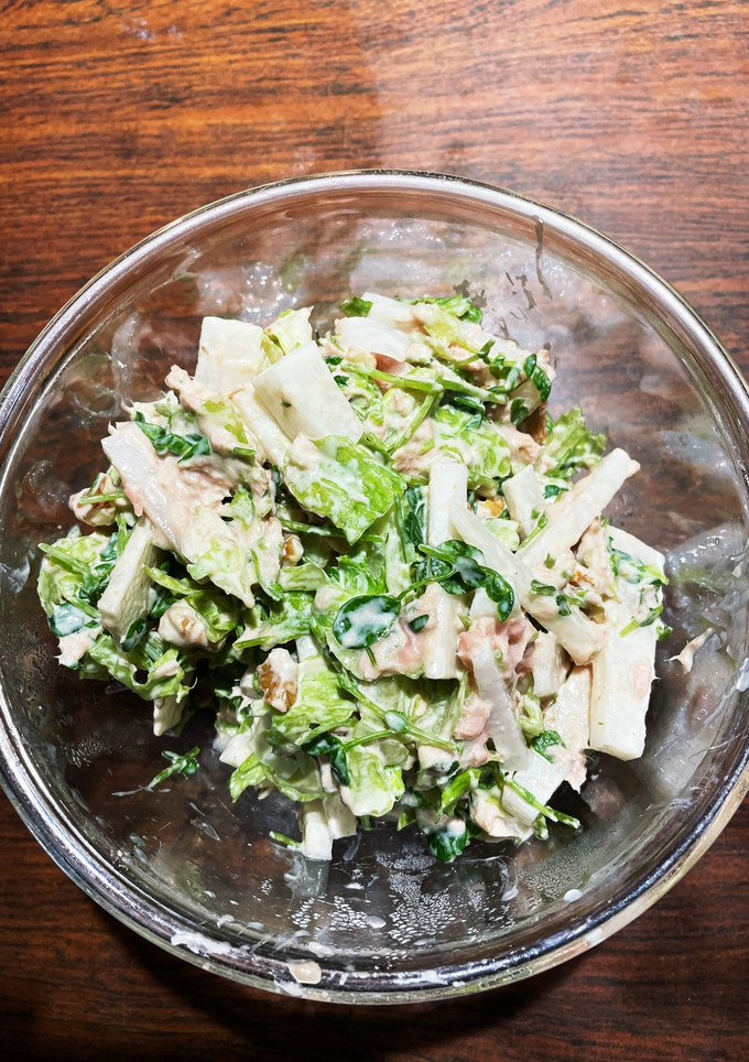 大根レタス＆豆苗のツナマヨ和え-レシピのメイン写真