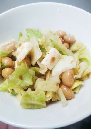 簡単に♪大豆とキャベツのチーズかつお和え-レシピのメイン写真