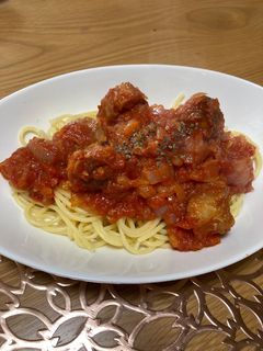 シュウマイトマトソースパスタ-レシピのメイン写真