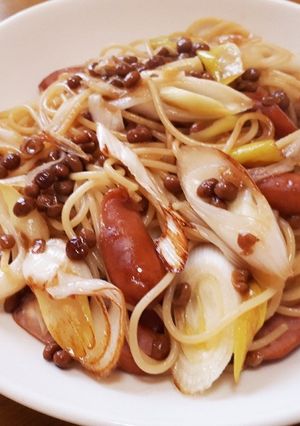 白ネギが美味しい☆納豆ウインナーパスタ-レシピのメイン写真