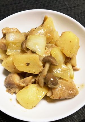 鶏肉とじゃがいもの味噌にんにくバター-レシピのメイン写真