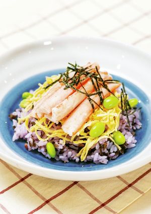 金時草とカニのちらし寿し-レシピのメイン写真