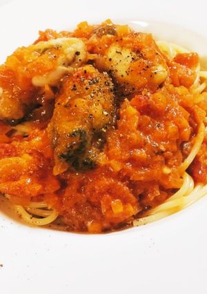 牡蠣のトマトクリームパスタ-レシピのメイン写真