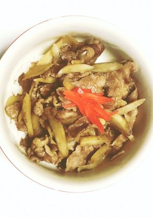 ごぼうと玉ねぎたっぷり牛丼-レシピのメイン写真