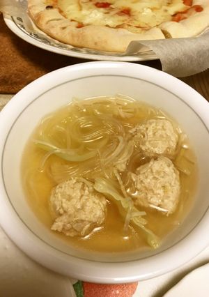 鶏団子入り春雨スープ-レシピのメイン写真