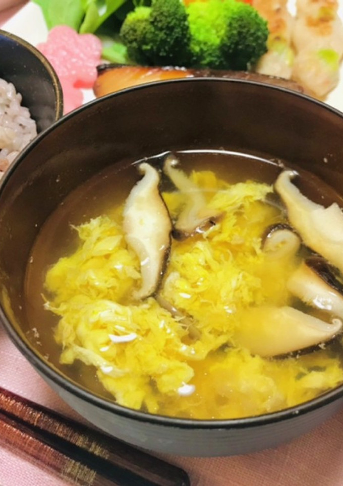 しいたけと卵のお味噌汁-レシピのメイン写真