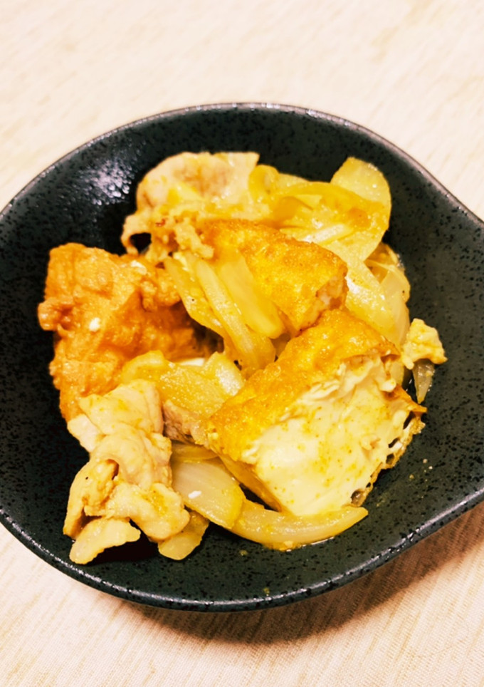 豚こま　玉ねぎ　厚揚げカレー炒め-レシピのメイン写真