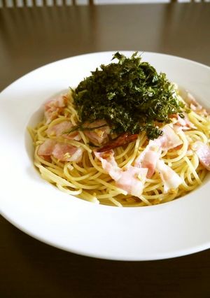 ばら海苔とベーコンのペペロンチーノ♪-レシピのメイン写真