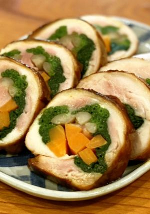 鶏もも肉の八幡巻き[塩麹＆酒粕]-レシピのメイン写真