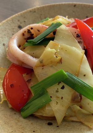 イカと野菜のアーリオオーリオ[浜納豆]-レシピのメイン写真