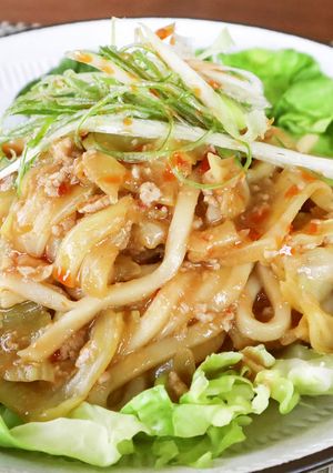 新生活応援！スタミナキャベツ肉味噌うどん-レシピのメイン写真