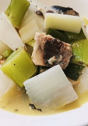 ネギと大根で作るサバ缶のアクアパッツァ-レシピのメイン写真