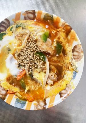 レンジカレールーでカレー炒飯味豚平焼き風-レシピのメイン写真