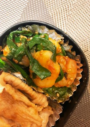 【減塩】えびニラケチャップ炒め☆お弁当-レシピのメイン写真