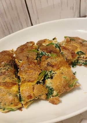セロリ葉の納豆オムレツ-レシピのメイン写真