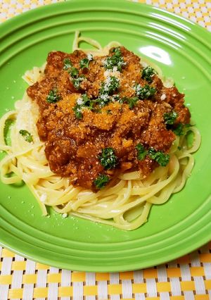 煮込むだけで簡単♫ミートソースパスタ-レシピのメイン写真