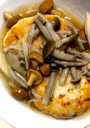 鶏つくねバーグたっぷりきのこあんかけ-レシピのメイン写真