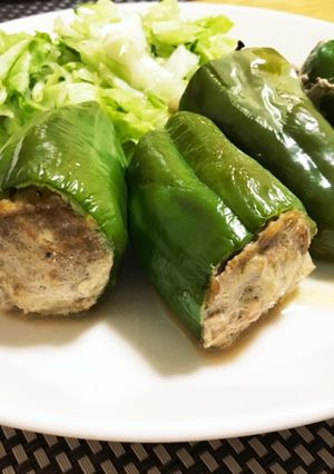 丸ごとピーマンの肉詰め-レシピのメイン写真
